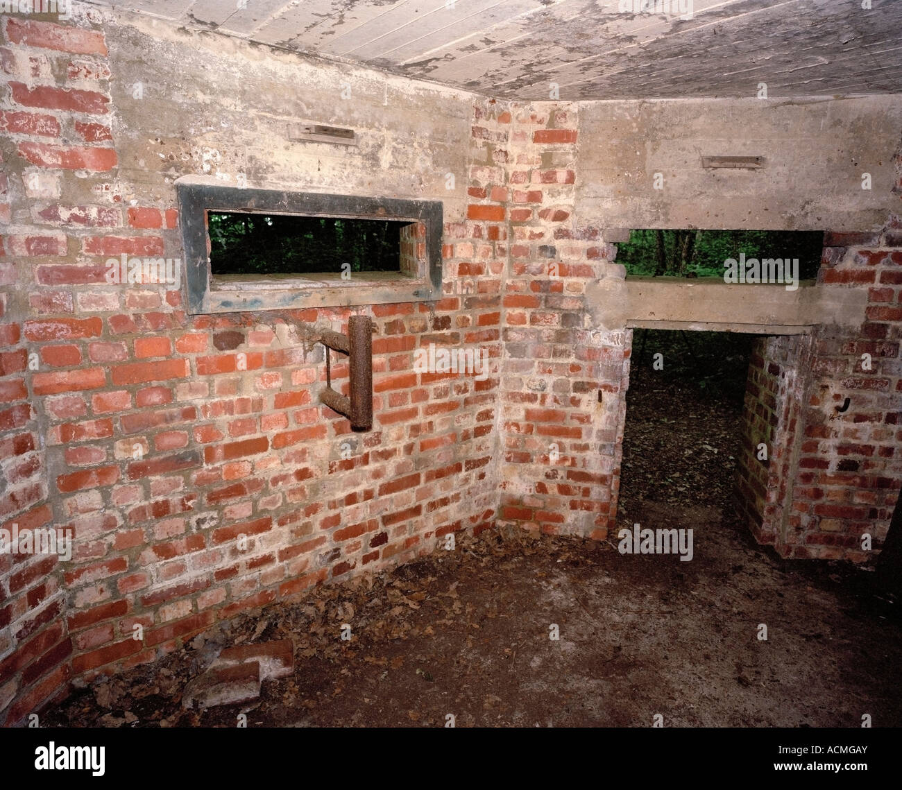 Im Inneren ein zweiter Weltkrieg Bunker, RAF Biggin Hill, Kent, England, UK. Stockfoto