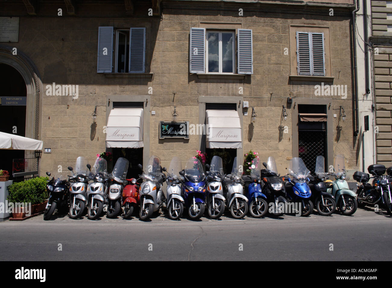 Motorräder in Florenz Juli 2007 Stockfoto