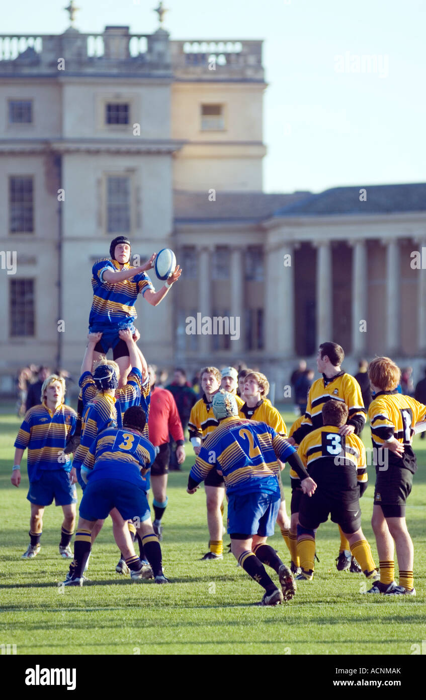 In Stowe Public School Buckingham MK18 5EH England Stowe Public School Rugby zu spielen Stockfoto