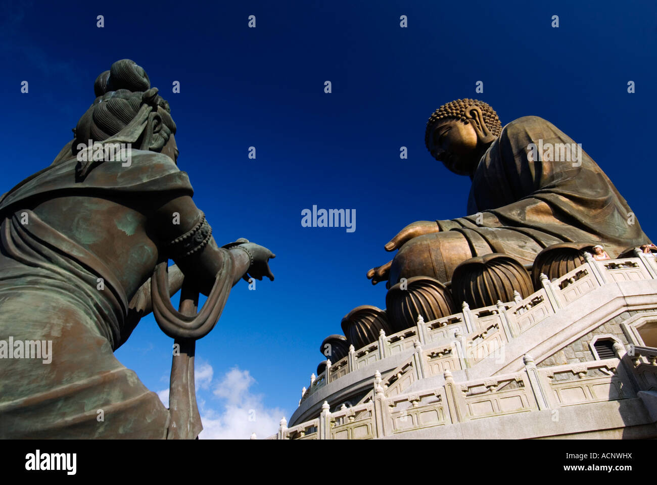 Große Buddha-Statue am Po Lin Kloster Lantau Island in Hongkong Stockfoto