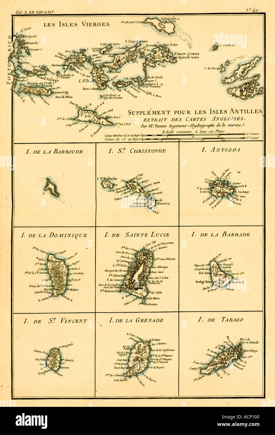 Map of the West Indies ca. 1760 Stockfoto Map of the West Indies ca. 1760 Stockfoto
