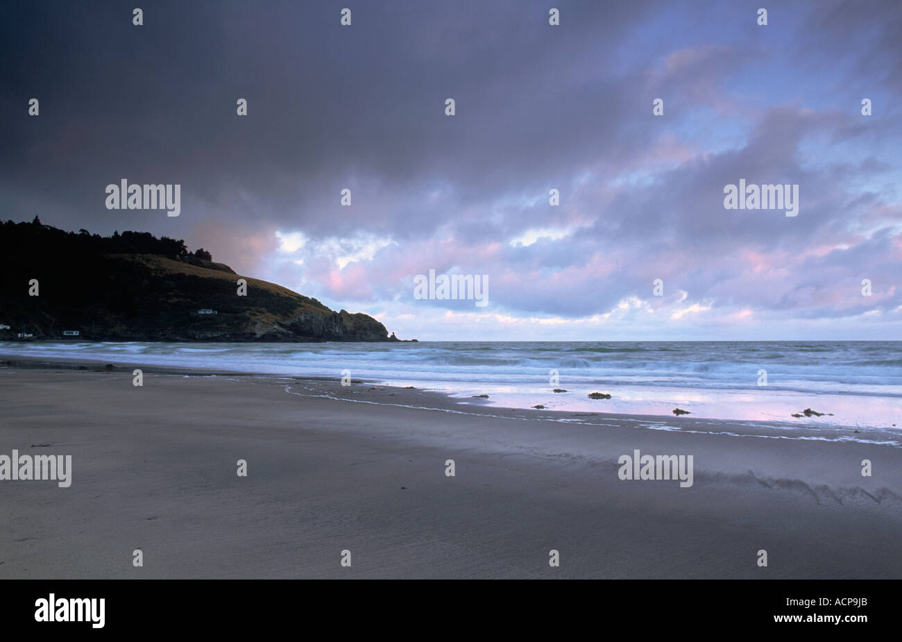 Morgendämmerung am Taylors Fehler Sumner in der Nähe von Christchurch Canterbury Südinsel Neuseeland Stockfoto