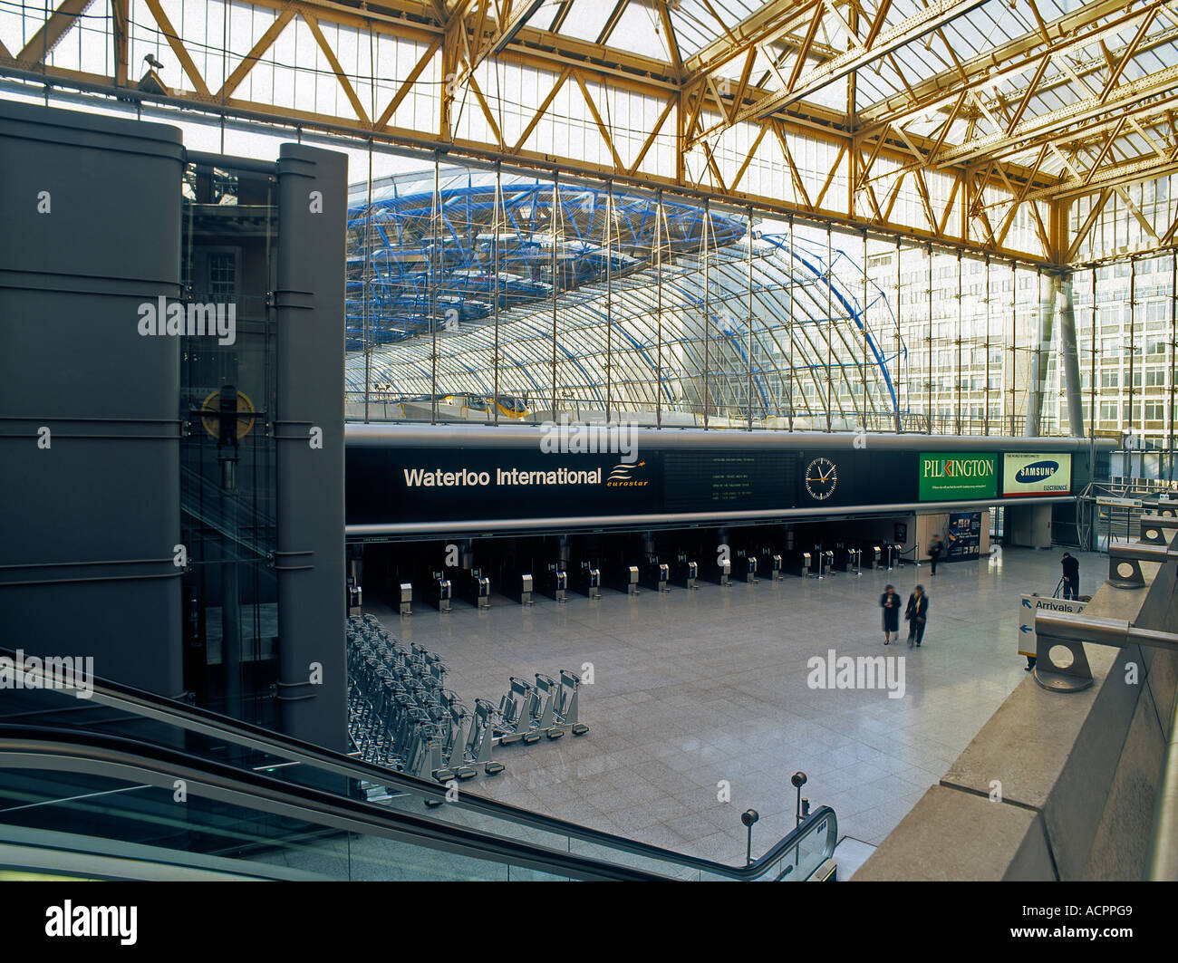 Die Bahnhofshalle am Bahnhof Waterloo International Stockfoto