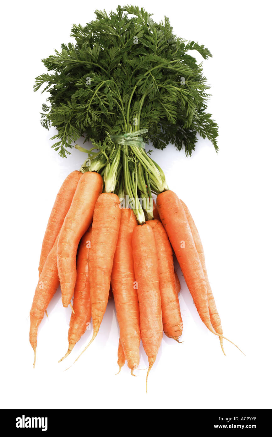 Handvoll frische Karotten, erhöhten Blick Stockfoto