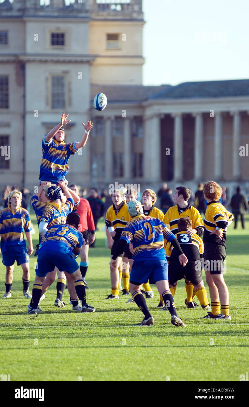 In Stowe Public School Buckingham MK18 5EH England Stowe Public School Rugby zu spielen Stockfoto