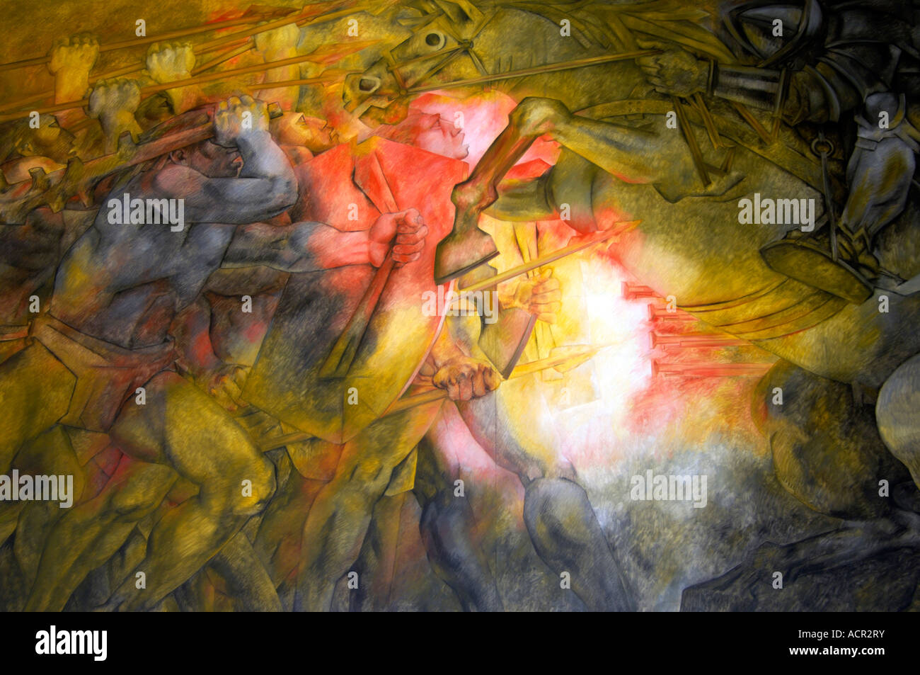 Ein richtiges Gemälde La Conquista die Eroberung der Halbinsel Yucatan