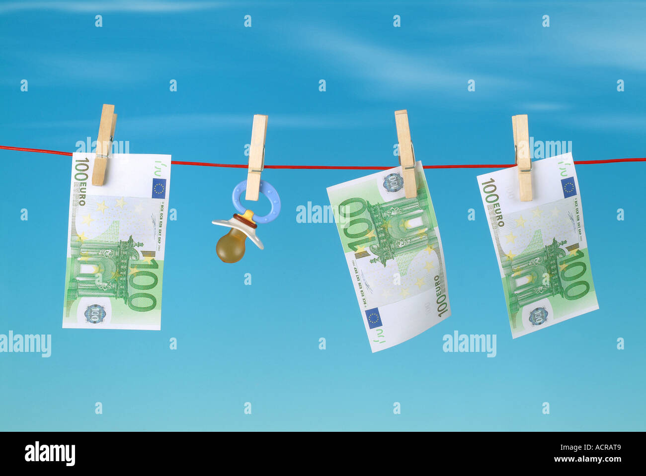 Euro und Schnuller Euro Schnuller Stockfoto