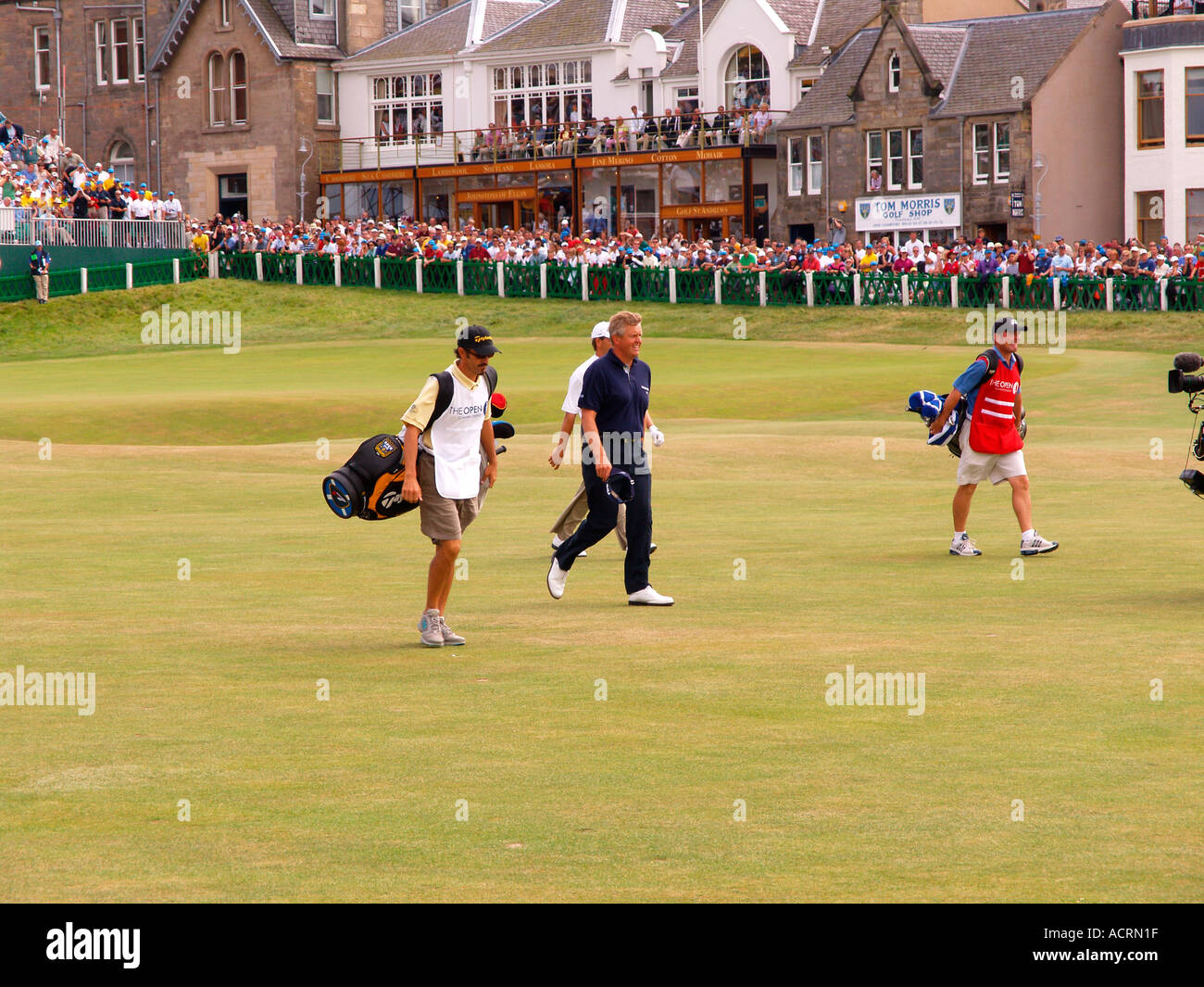 British Open Golf St. Andrews Schottland 2005 Finale Tag Colin Montgomerie seine letzte Runde beginnt Stockfoto