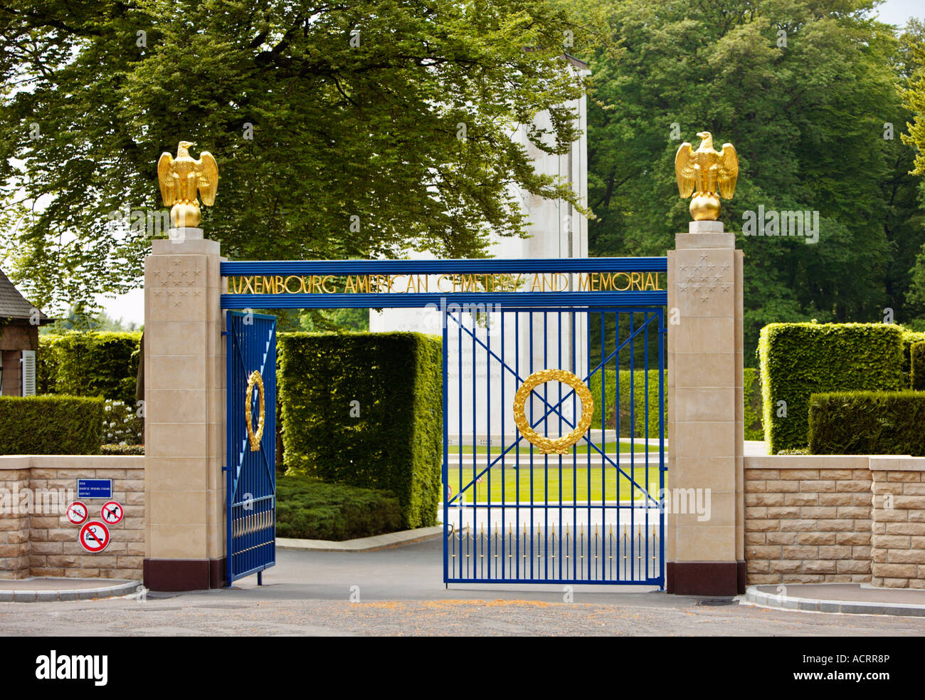 Eingangstore des amerikanischen militärischen Friedhof Hamm Stadt Luxemburg Luxemburg Europa Stockfoto