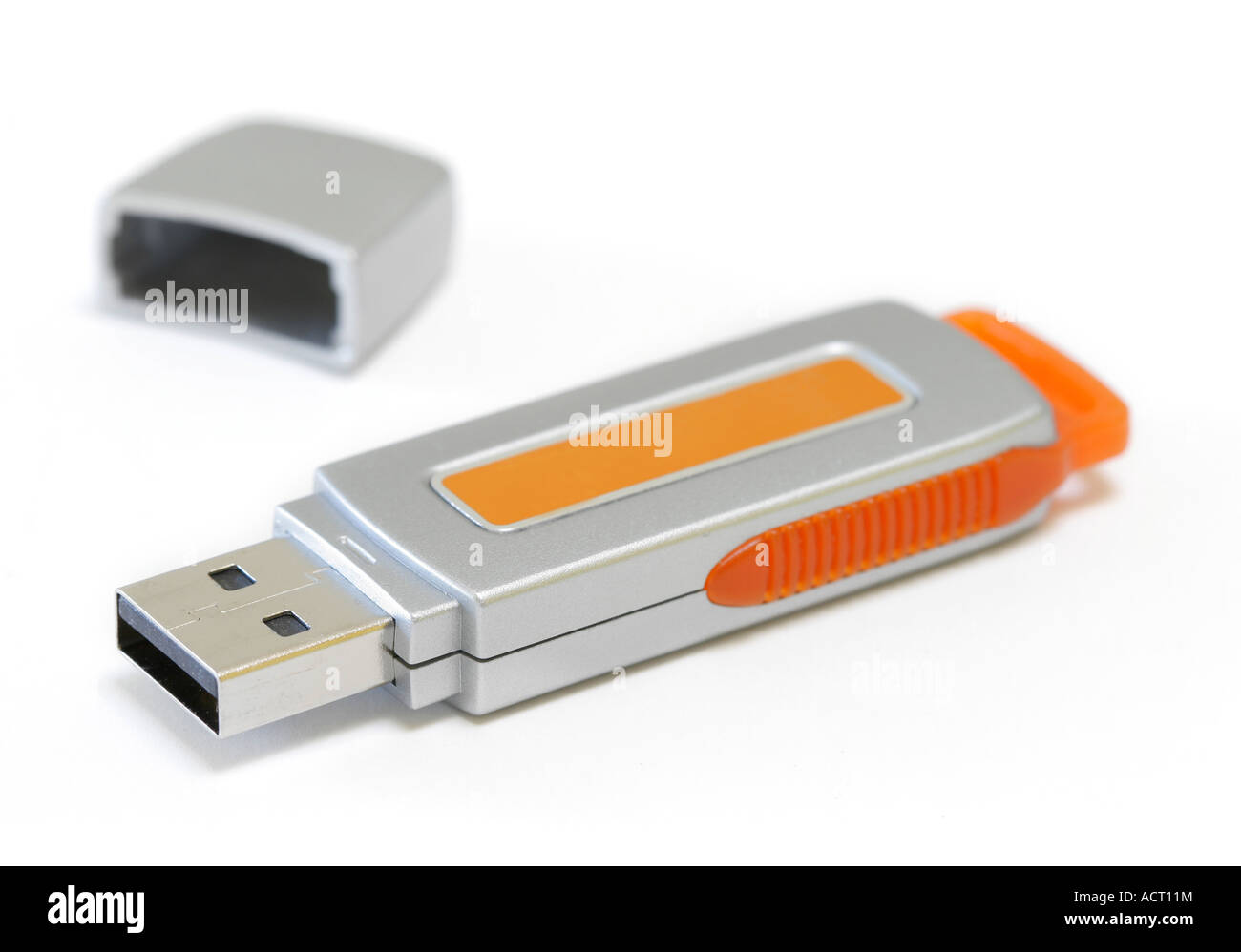 USB-Stick auf auf reinen weißen Hintergrund isoliert Stockfoto