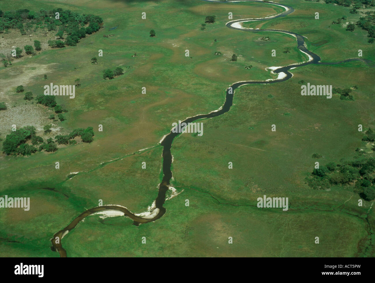 Luftaufnahme von Boro Kanal Okavango Delta Okavango Delta-Botswana Stockfoto