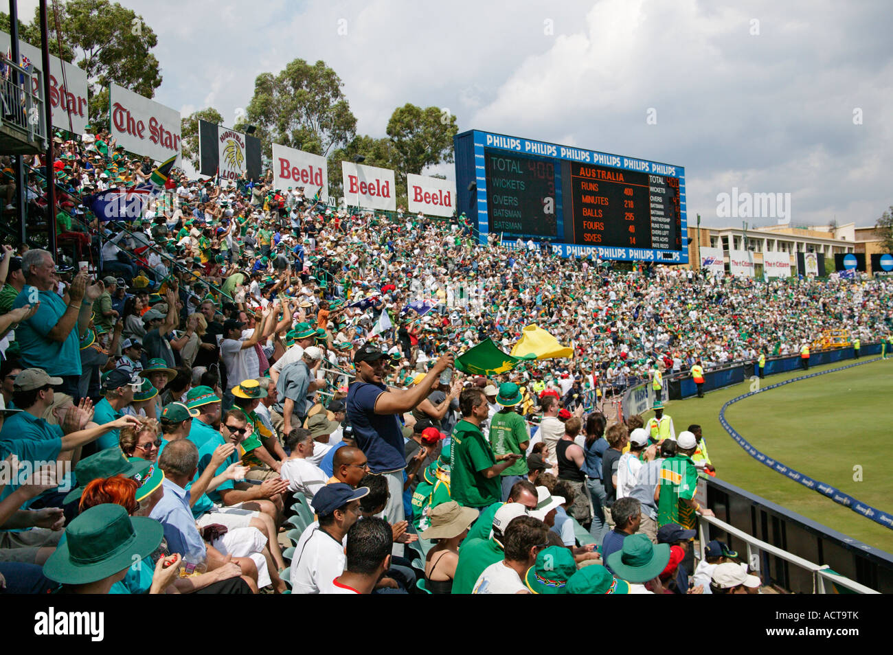 Menschen Sie beobachten Cricket Johannesburg Gauteng, Südafrika Stockfoto
