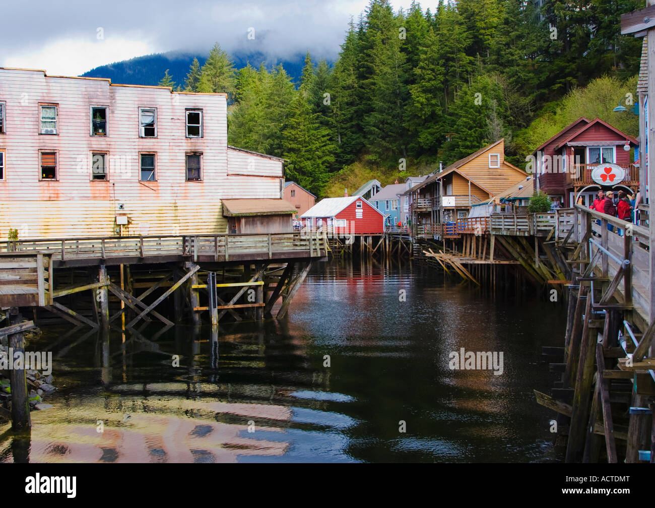Ketchikan Alaska Seehafen Geschäfte Stockfoto