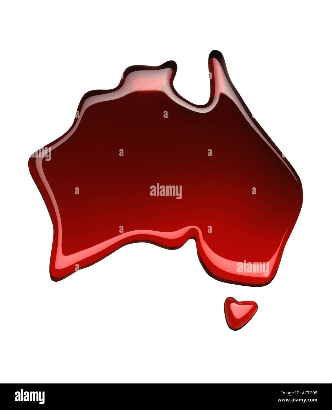 Rotwein-Karte von Australien Wein Regionen Australiens Stockfoto