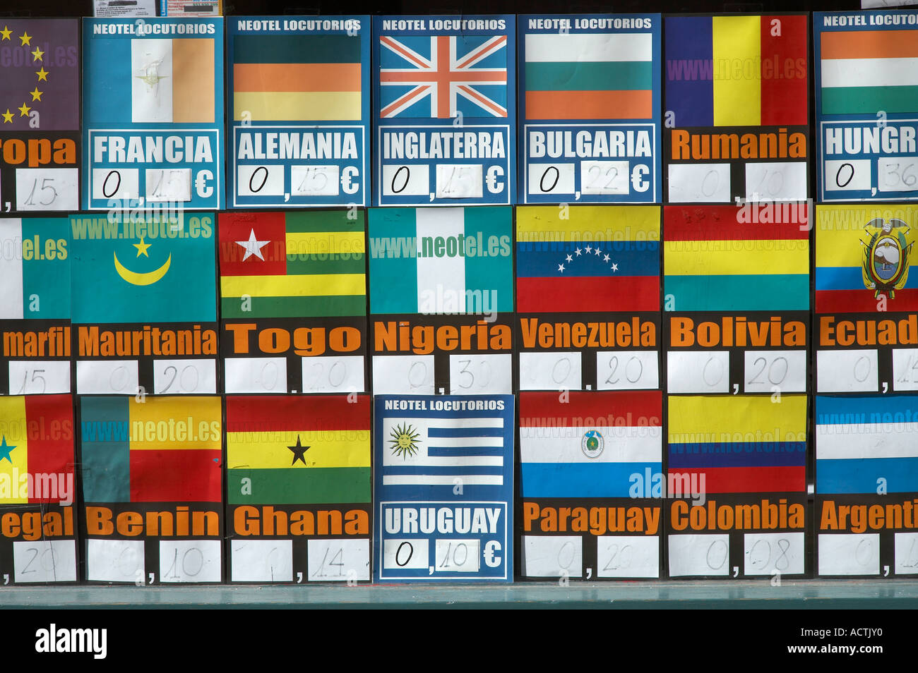 Internationale Fahnen Stockfoto