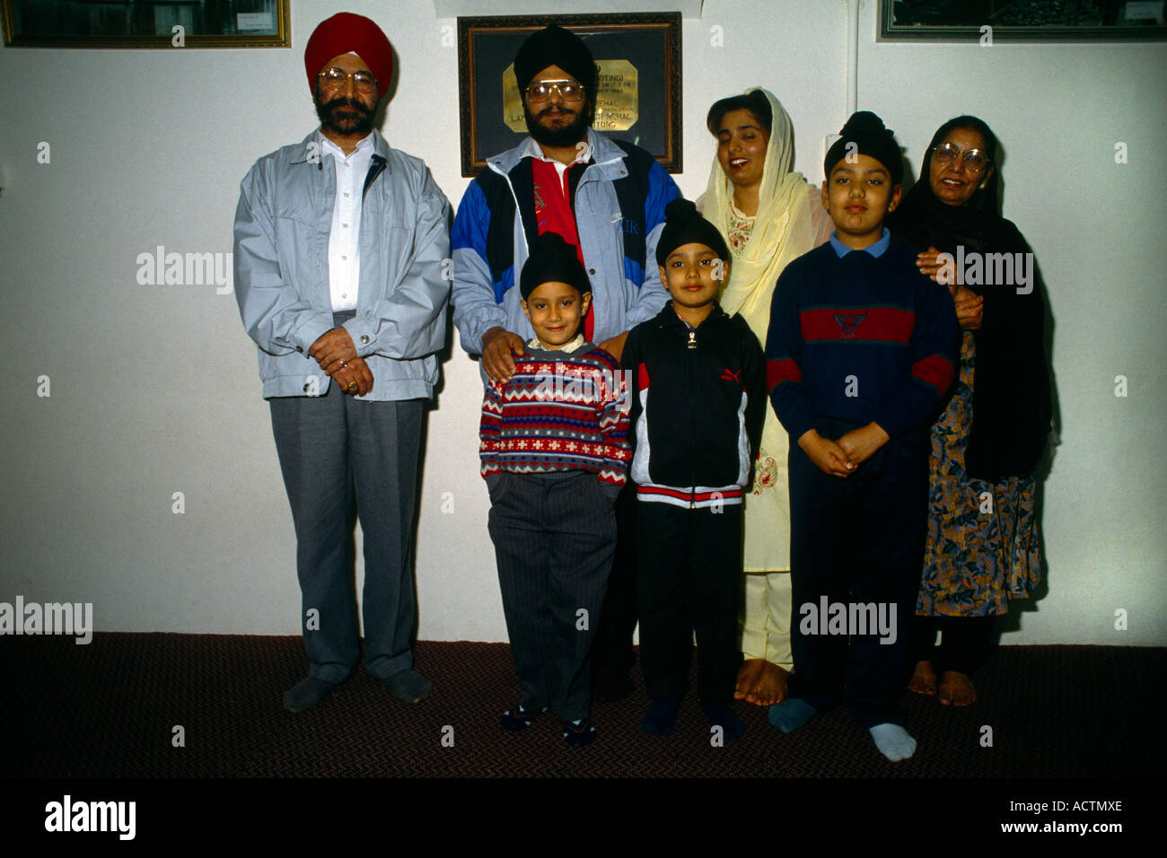 Tooting London England Großfamilie Sikh Stockfoto