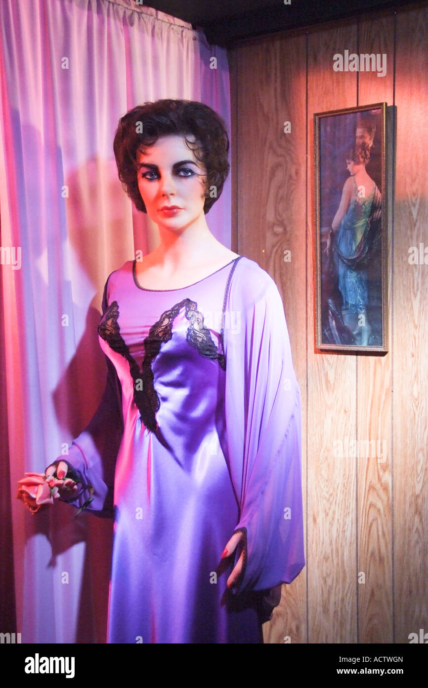 BILDNIS VON ELIZABETH TAYLOR IN ROYAL LONDON WAX MUSEUM VICTORIA, BC, KANADA Stockfoto