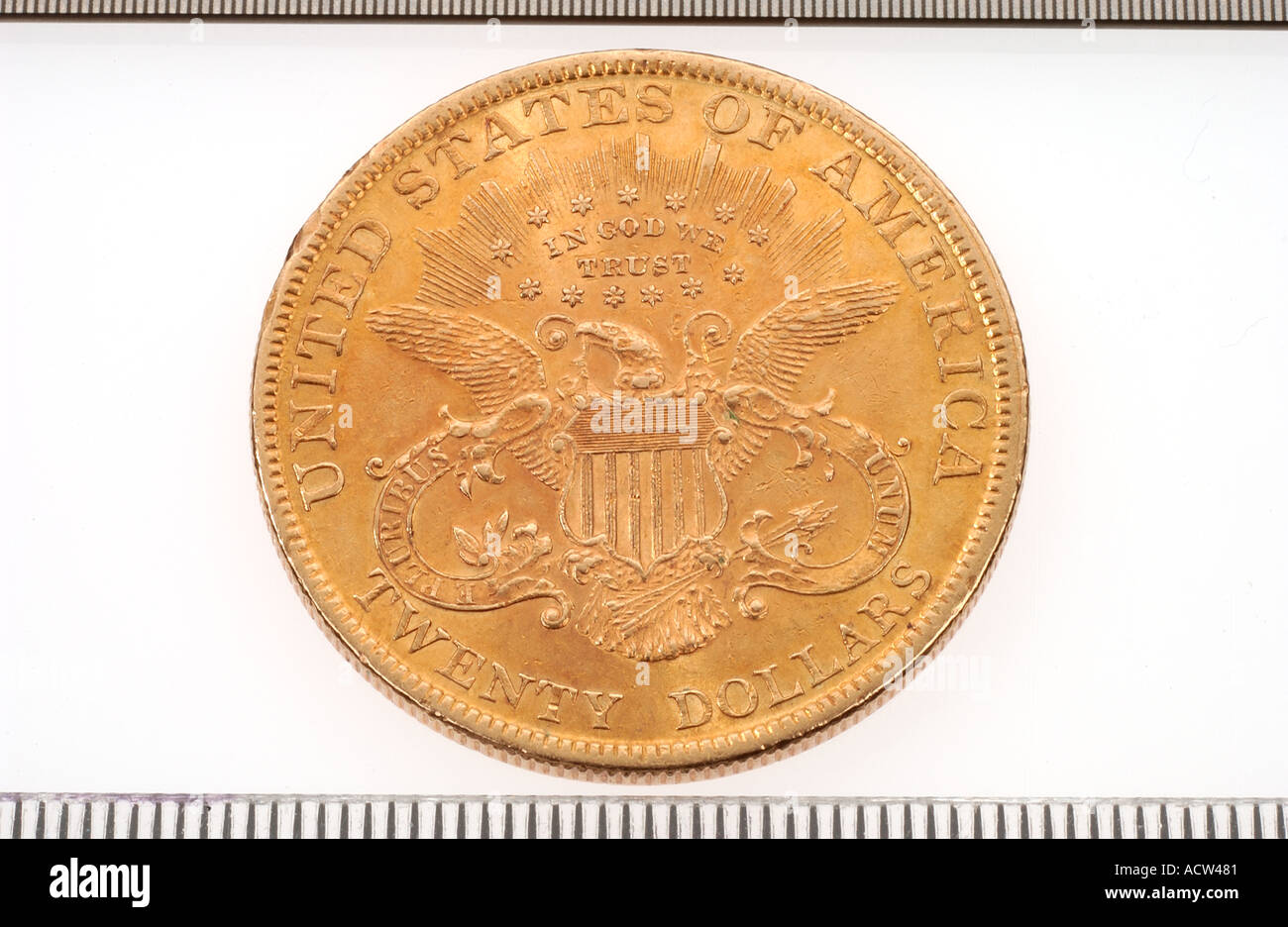 USA auf Gott vertrauen wir Münze Stockfoto