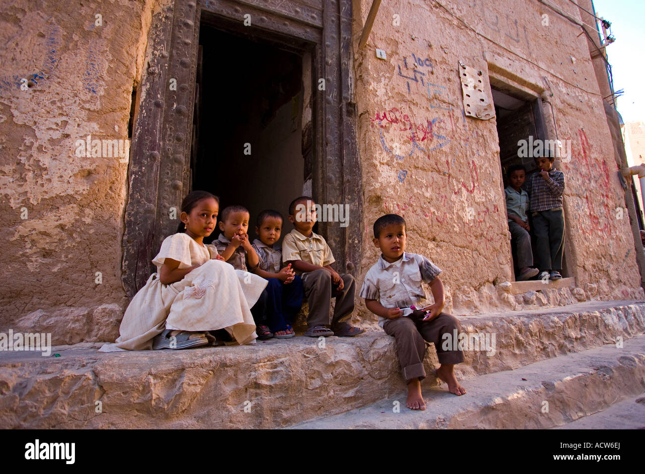 Al Hajjarin Dorf in Wadi Dawan Jemen Stockfoto