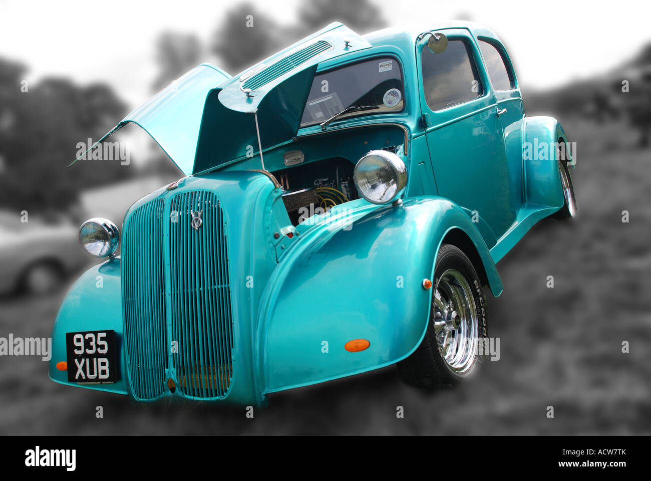 Benutzerdefinierte Auto in türkis blau Stockfoto