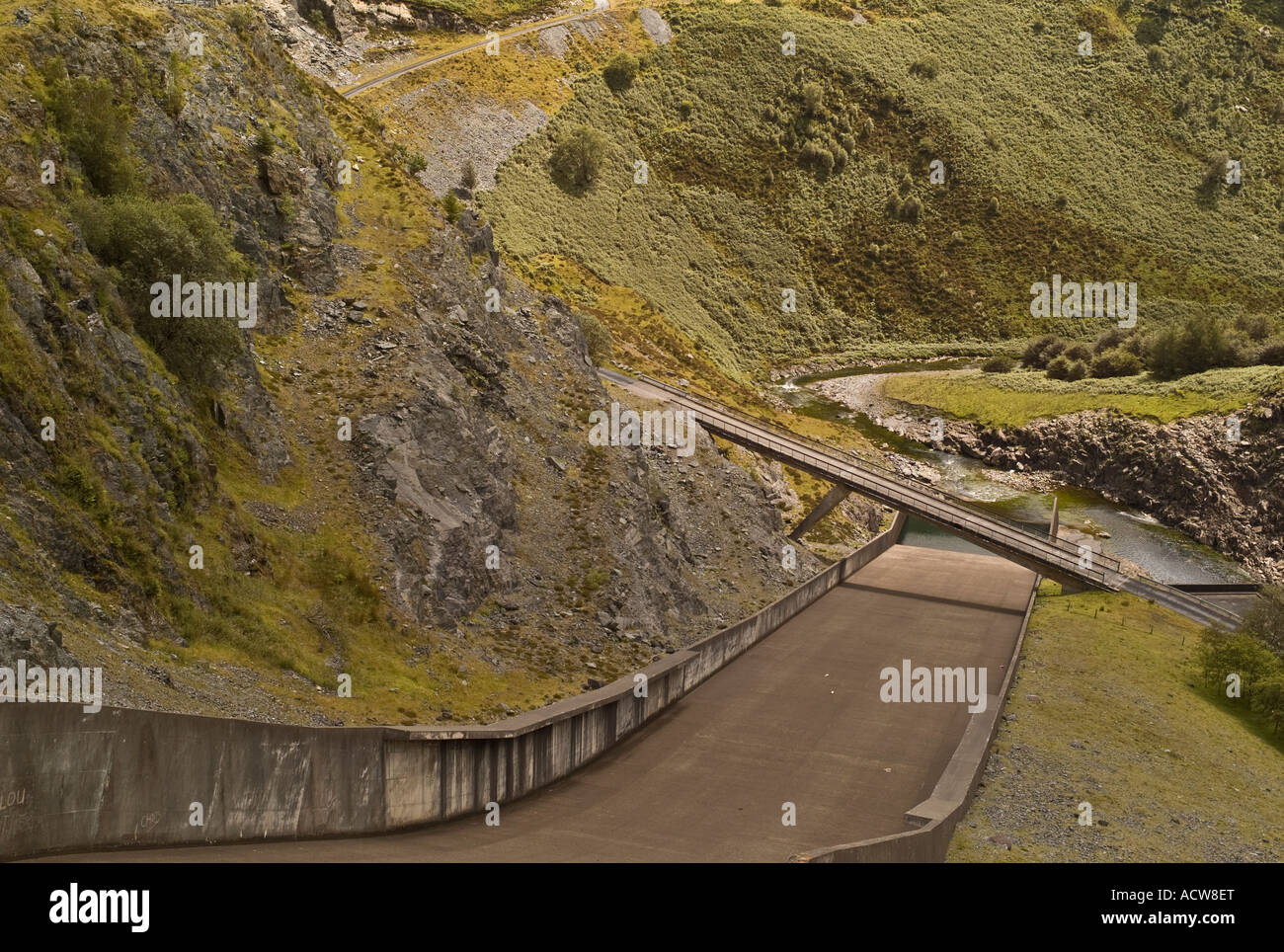 Llyn Brianne Dam Mid Wales in der Nähe von Llandovery (Llanymddyfri) Stockfoto