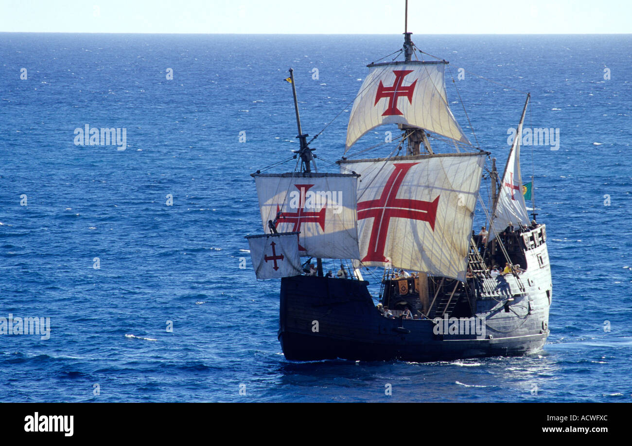 Santa Maria, das Flaggschiff von Christoph Kolumbus der Expedition. Stockfoto