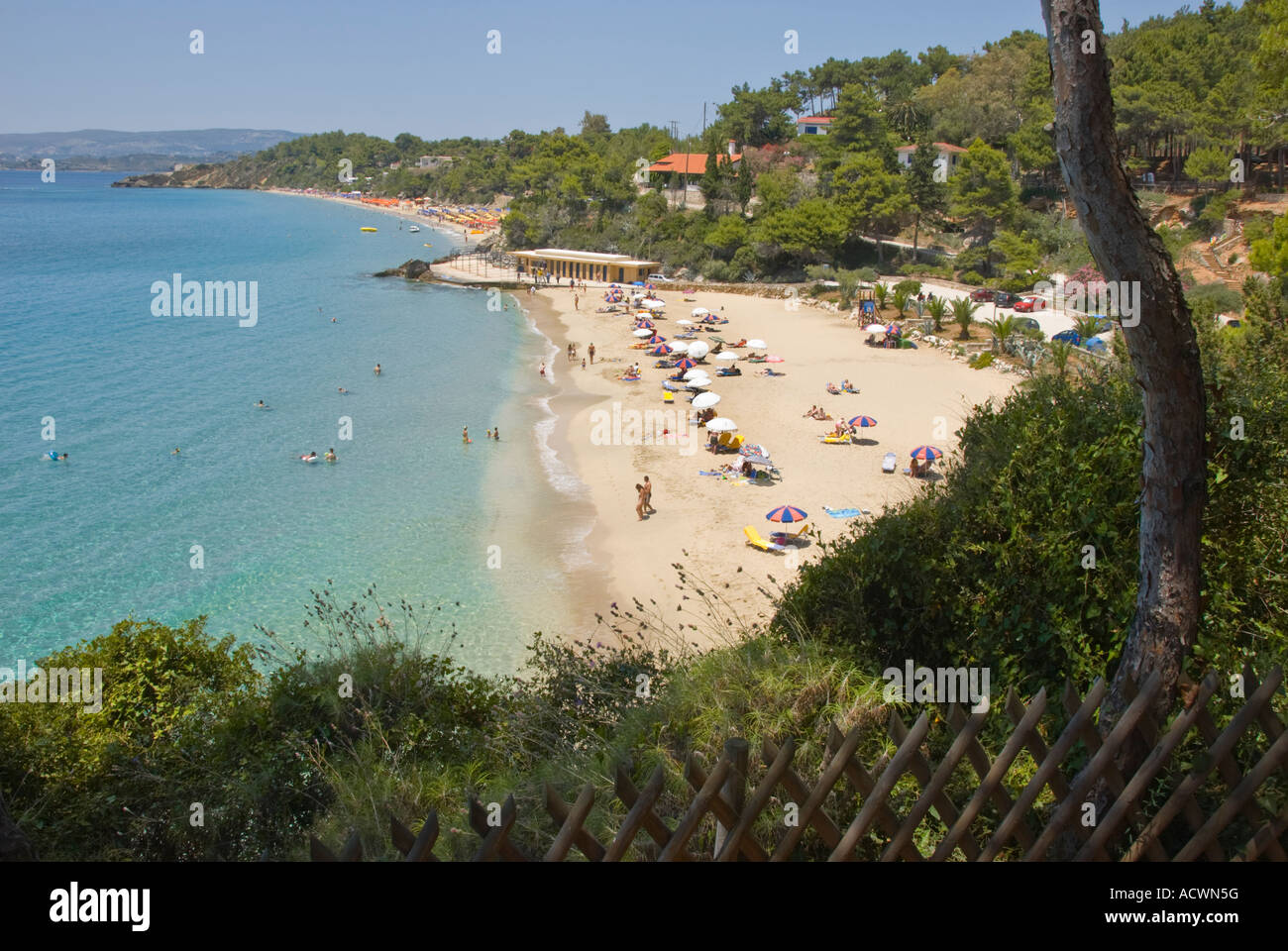 Strand von Platis Gialos, Lassi, Kefalonia. Ionische Inseln Griechenland. Stockfoto