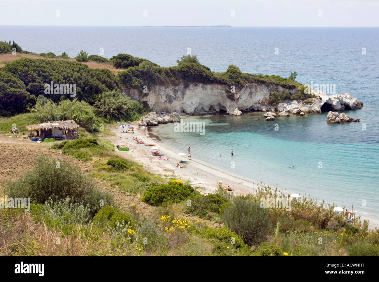 Kalamia Strand, Lassi, Kefalonia, Ionische Inseln Griechenland. Stockfoto