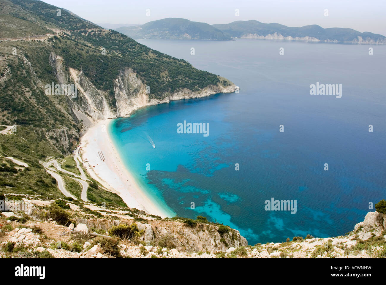 Myrtos Beach, Kefalonia, Ionische Inseln Griechenland. Stockfoto