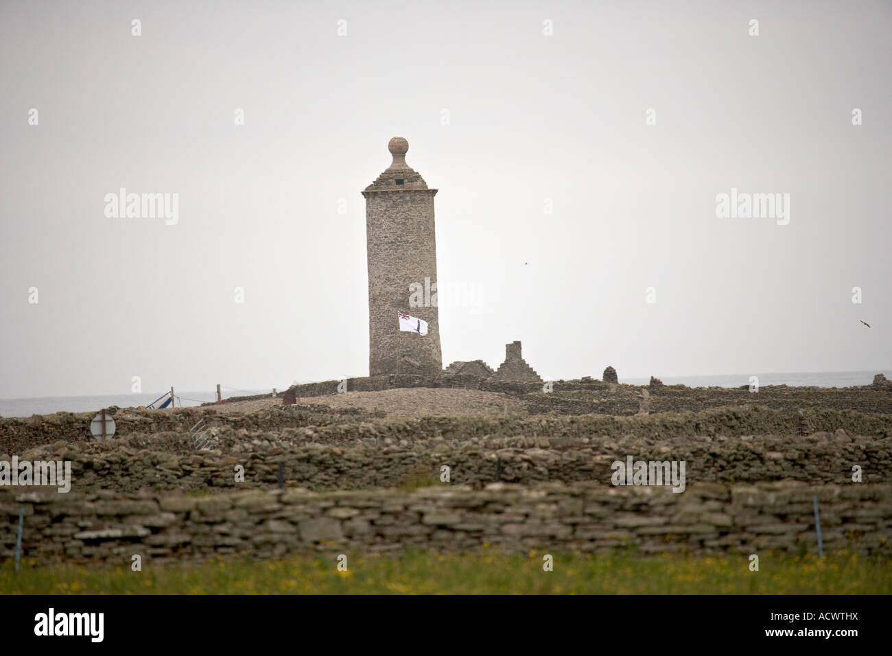 Der alte Leuchtturm erbaute zuerst 1789 North Ronaldsay Orkney Schottland UK Stockfoto