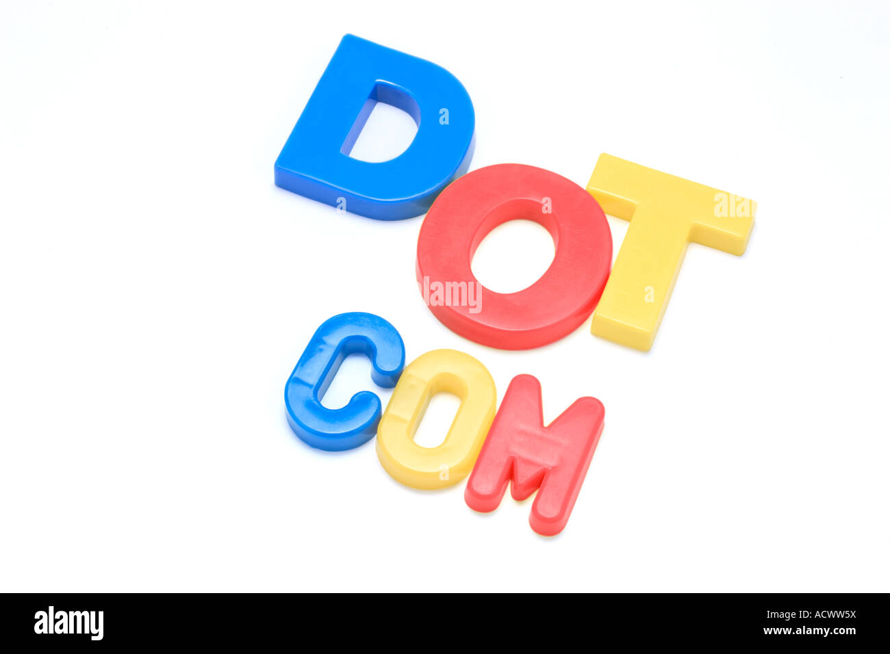 Dot Com Alphabete Stockfoto