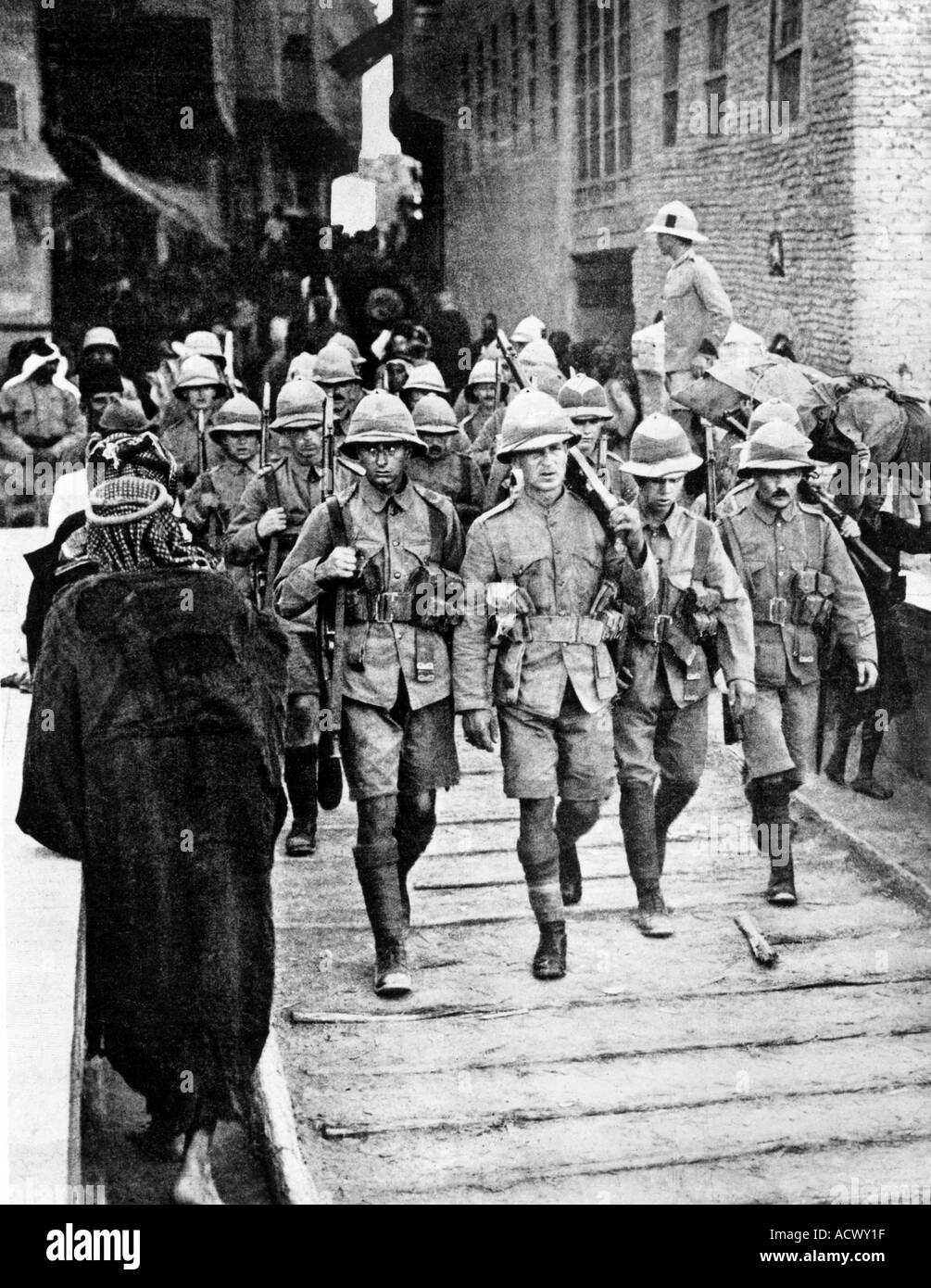 WWI britische Rückeroberung der irakischen Stadt Kut 3. März 1917 Schauplatz einer demütigenden britischen Kapitulation im April 1916 Stockfoto