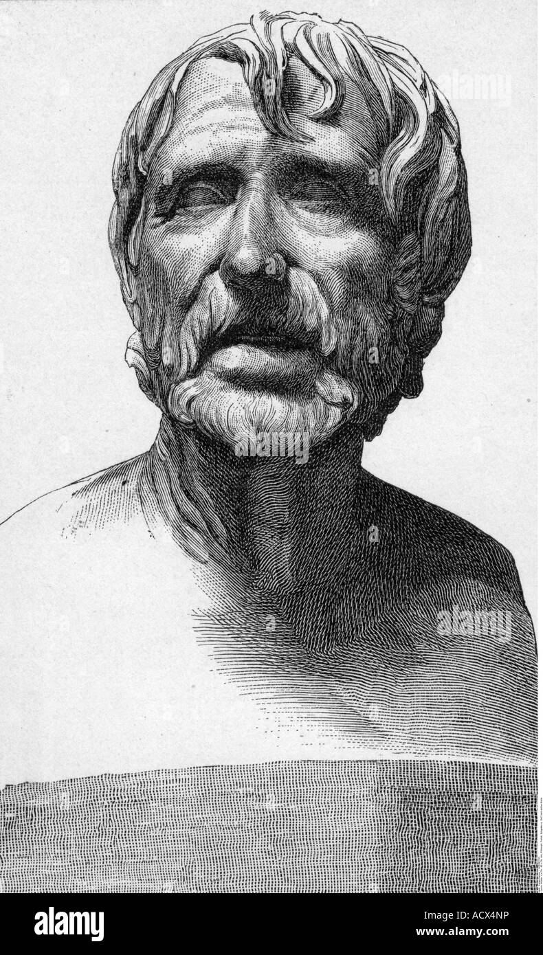 Seneca, Luzius Annaeus, 4 v. Chr. - 65 n. Chr., römischer Philosoph und Autor/Schriftsteller, Porträt, Gravur nach alter Büste, ca. um das Jahr 1842, Stockfoto