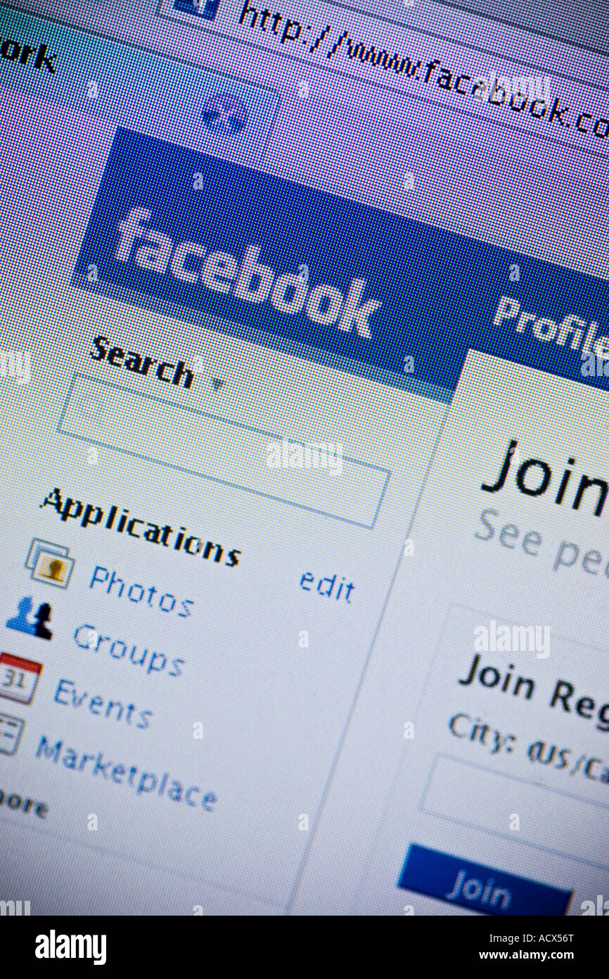 Facebook social-Community Website www.facebook.com Stockfoto