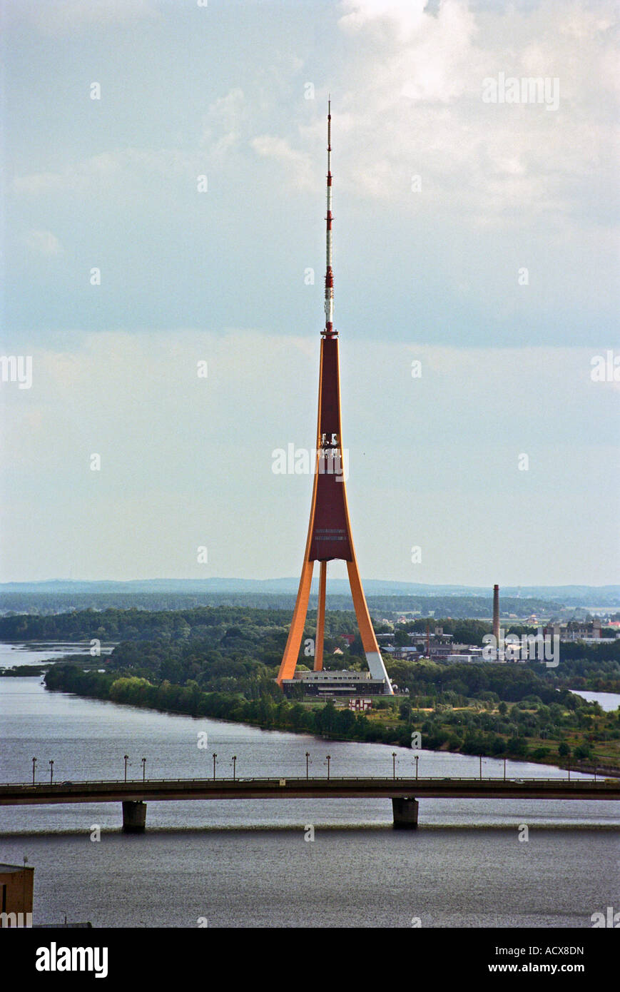 Riga Radio und Fernsehturm, Lettland Stockfoto