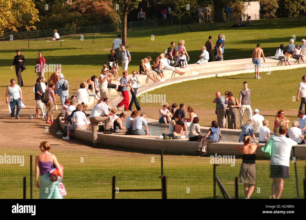 Princess Diana Memorial Fountain, Hyde Park, London, England, UK. Stockfoto