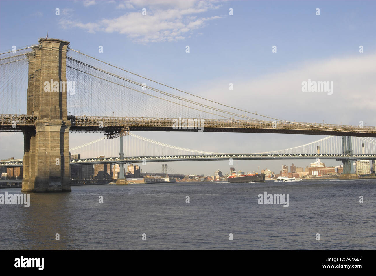 Zwei Brücken in NYC Stockfoto