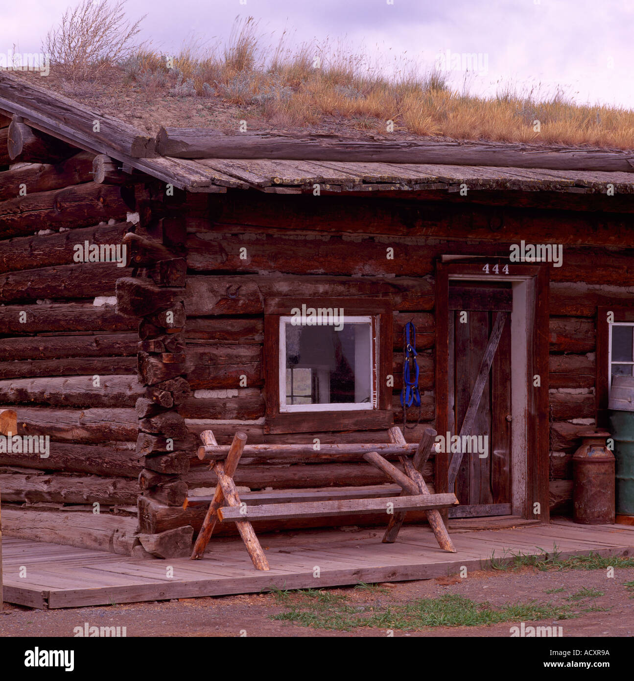 Eine alte Blockhütte in der Thompson Okanagan Region British Columbia Kanada Stockfoto