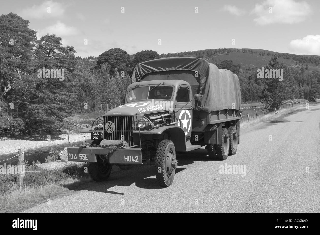 1942 40s GMC 'Jimmy' World war II 'Deuce-and-a-half' vintage amerikanischen Armee LKW, Kriegszeit zweieinhalb Tonnen Fahrzeug im Zweiten Weltkrieg, LKW des Zweiten Weltkriegs. Stockfoto