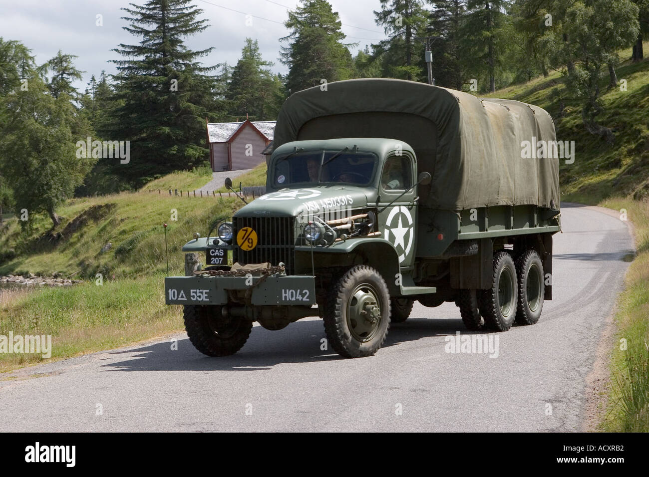 1942 40s GMC 'Jimmy' World war II 'Deuce-and-a-half' vintage amerikanischen Armee LKW, Kriegszeit zweieinhalb Tonnen Fahrzeug im Zweiten Weltkrieg, LKW des Zweiten Weltkriegs. Stockfoto