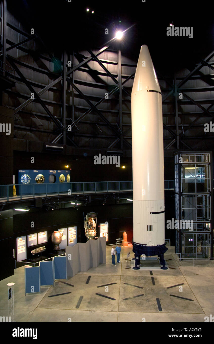 Rakete-Anzeige bei der United States Air Force Museum auf der Wright-Patterson Air Force Base in Dayton, Ohio. Stockfoto