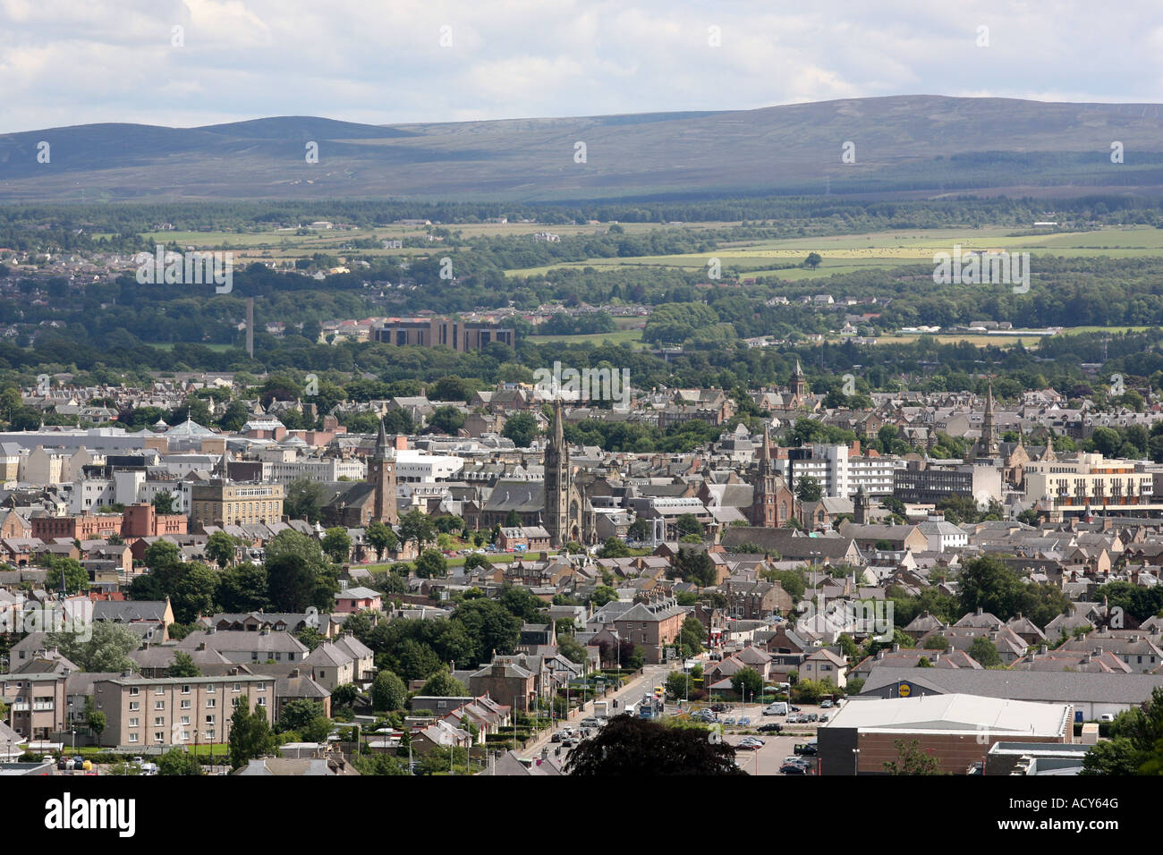 Luftaufnahme der Stadt Inverness, Scotland, UK Stockfoto