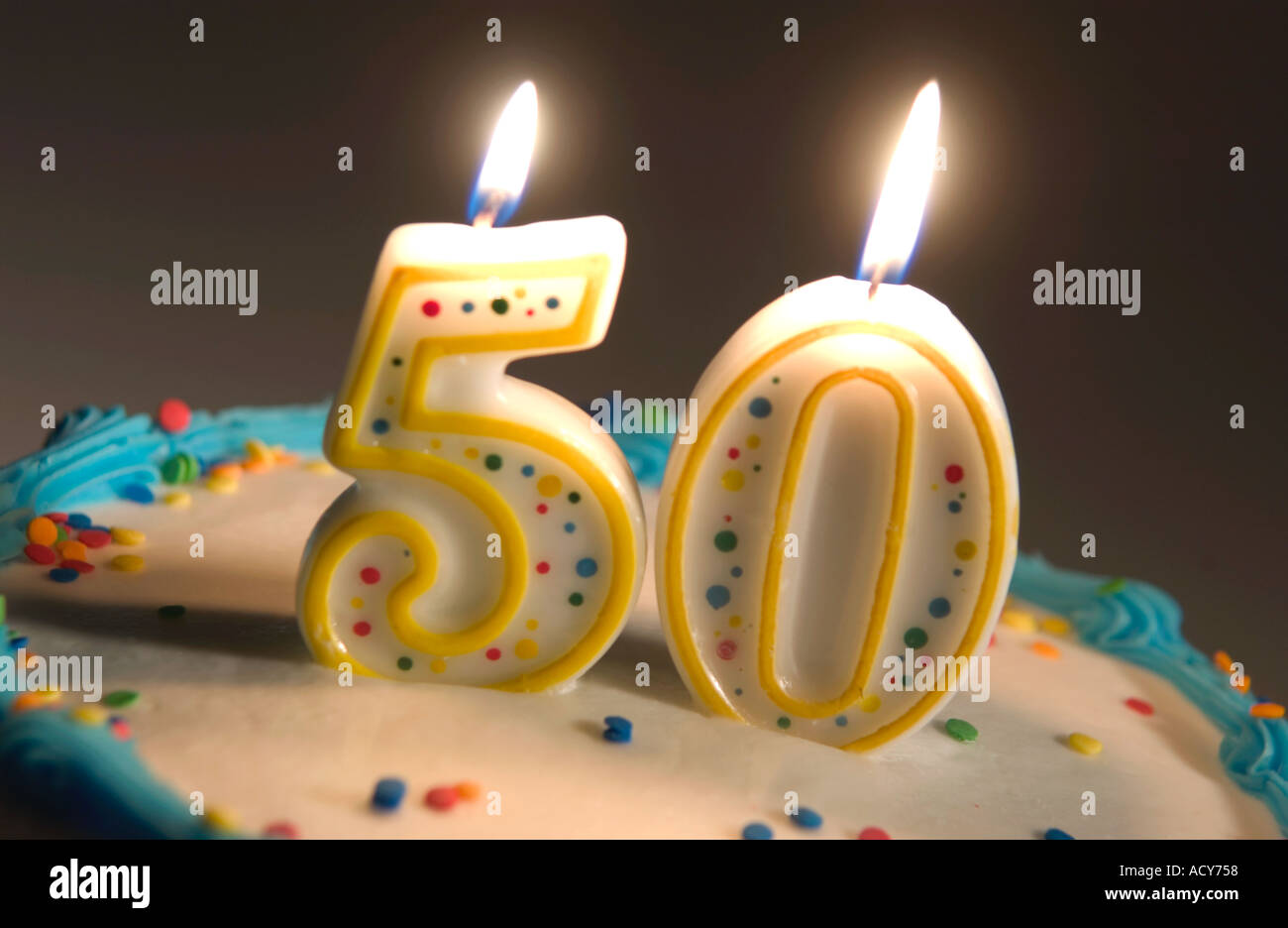 50. Geburtstagskuchen Stockfoto