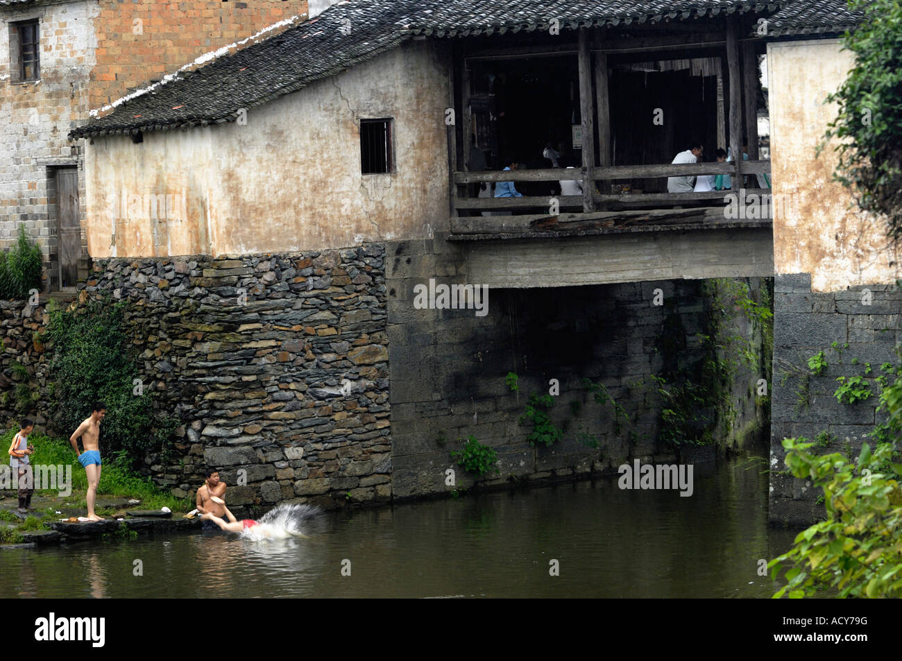 Sixi Dorf in Wuyuan Jiangxi China. 14. Juni 2007 Stockfoto
