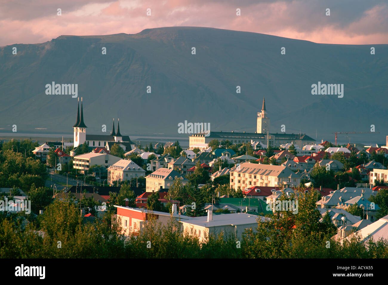 Island-Reykjavik-Panoramablick vom Perlan Stockfoto