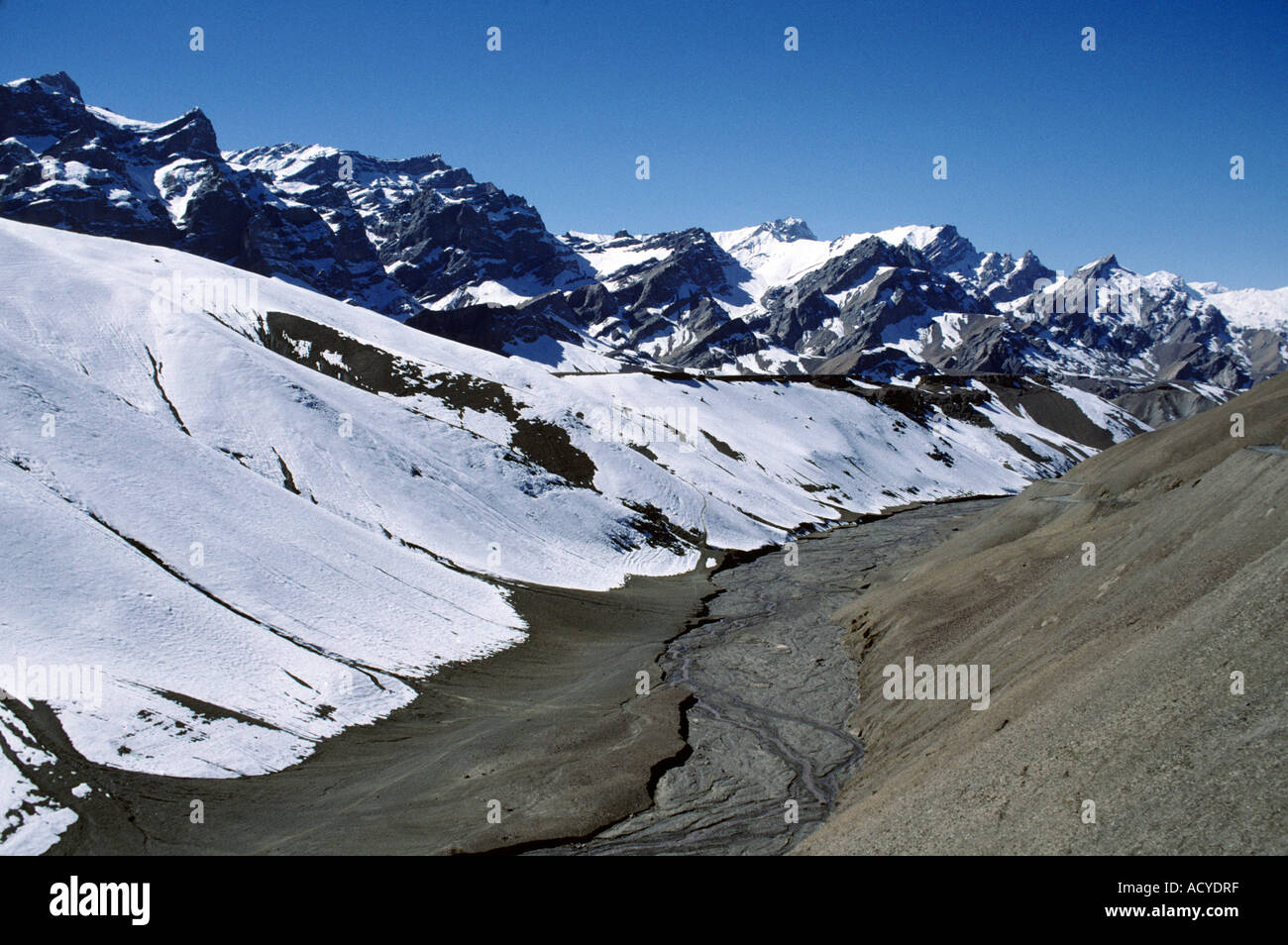 NAMIKA LA pass 3718 Meter nahe der Pakstani Grenze an der SRINIGAR LEH HIGHWAY LADAKH Indien Stockfoto