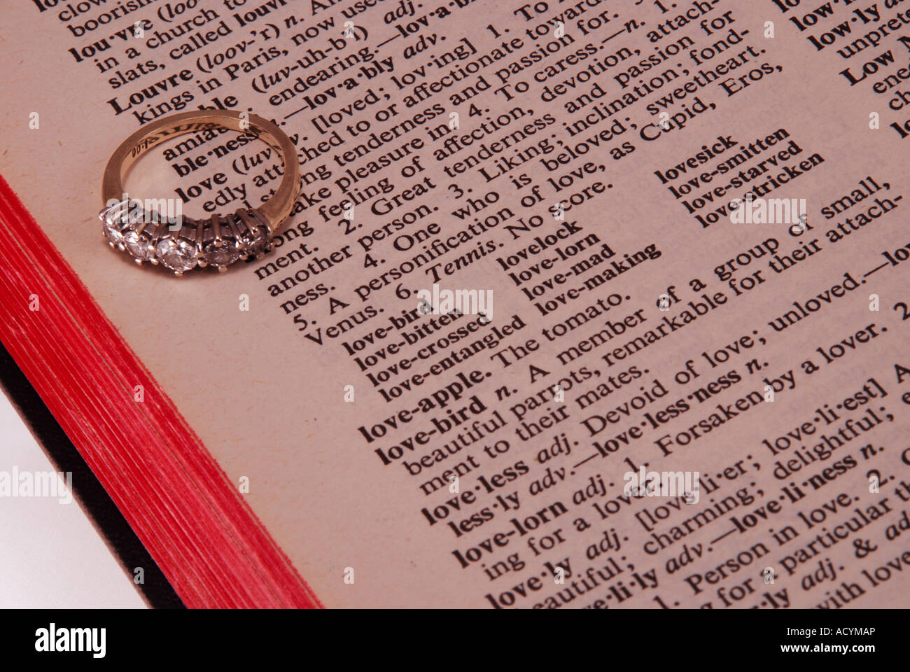 Liebe-Wörterbuch Stockfoto