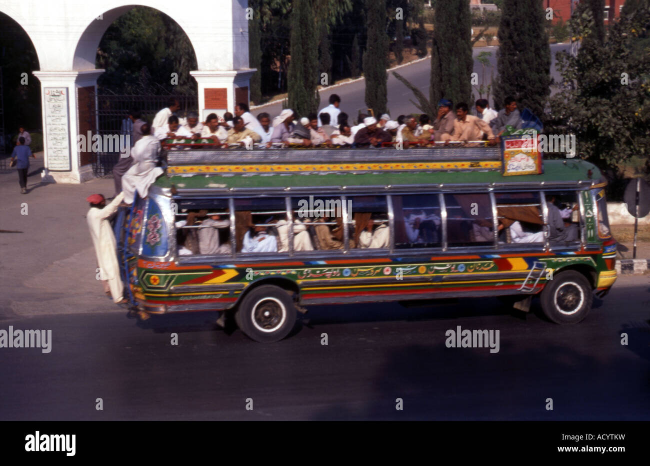 Einem überfüllten Bus in Rawalpindi, Pakistan. Stockfoto