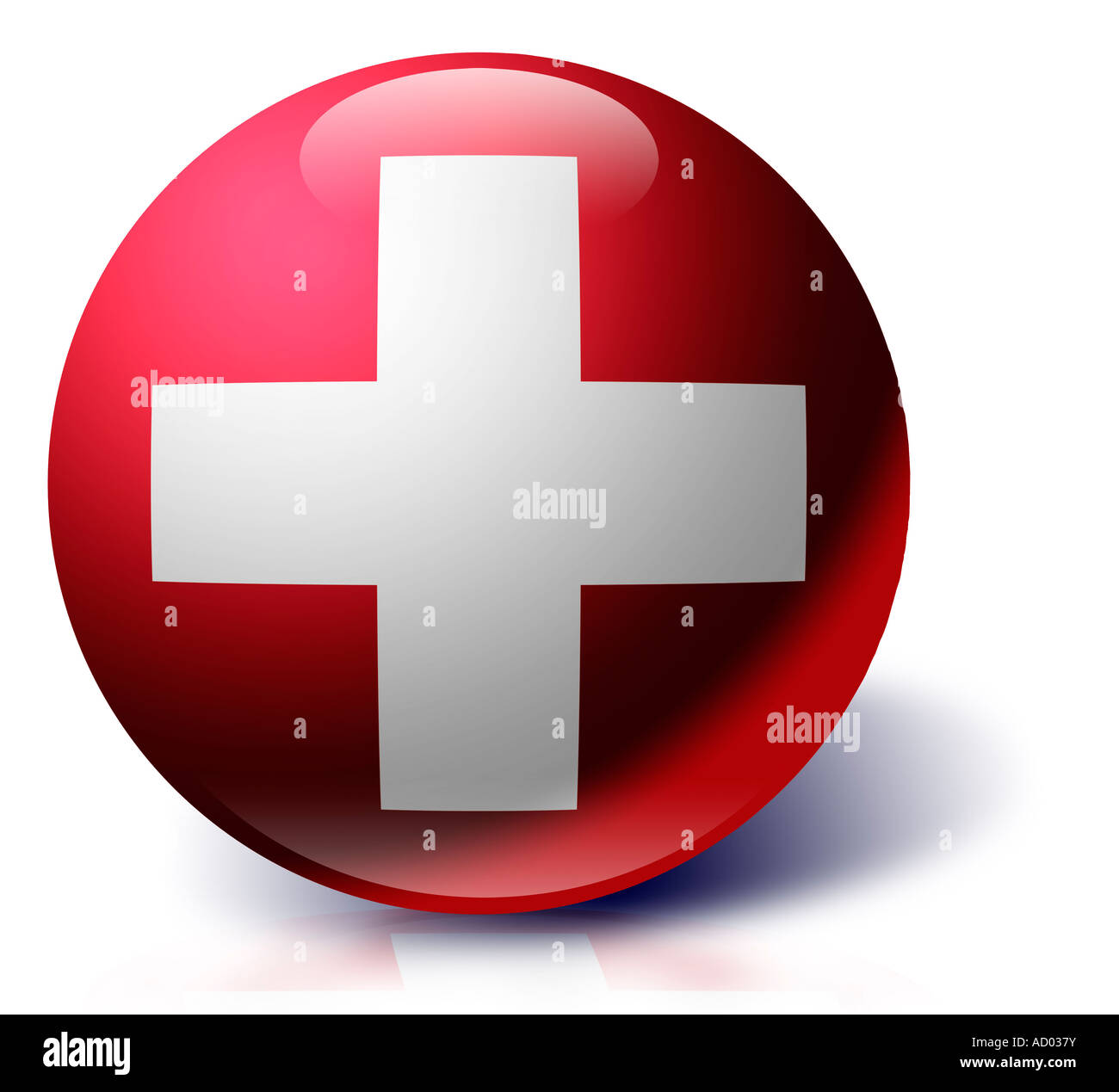 Schweiz Flagge als eine Glaskugel Stockfotografie - Alamy