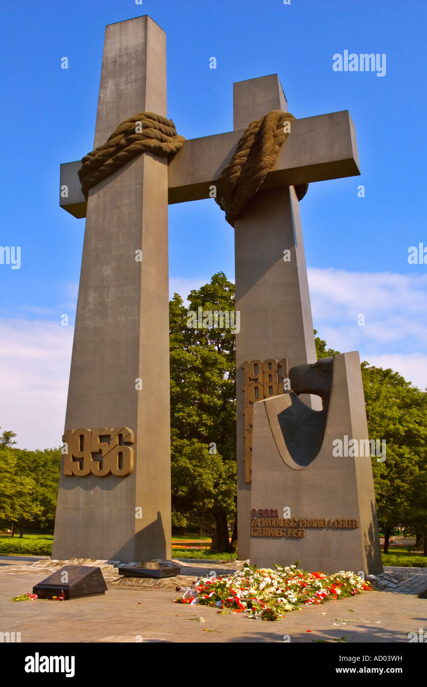 Denkmal für die Opfer von Juni 1956 in Mitteleuropa Poznan Polen Stockfoto